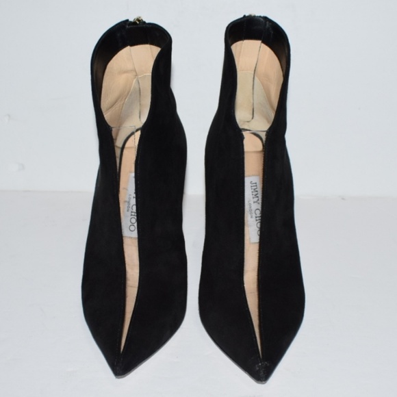 Jimmy Choo Women's Bowie 100 Clear Cut-Out Booties - Picture 2 of 8